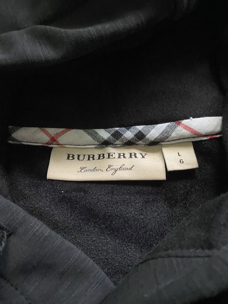 Burberry czara welurowa bluza z kapturem|hoodie duze logo .