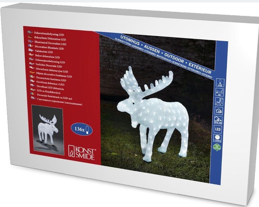 Renifer led ozdoba świąteczna