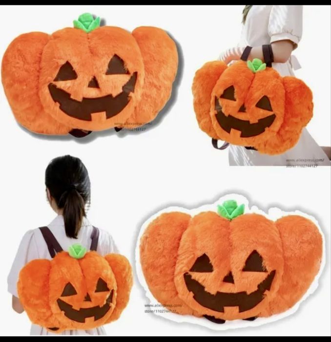 Halloweenowy plecak z dyni