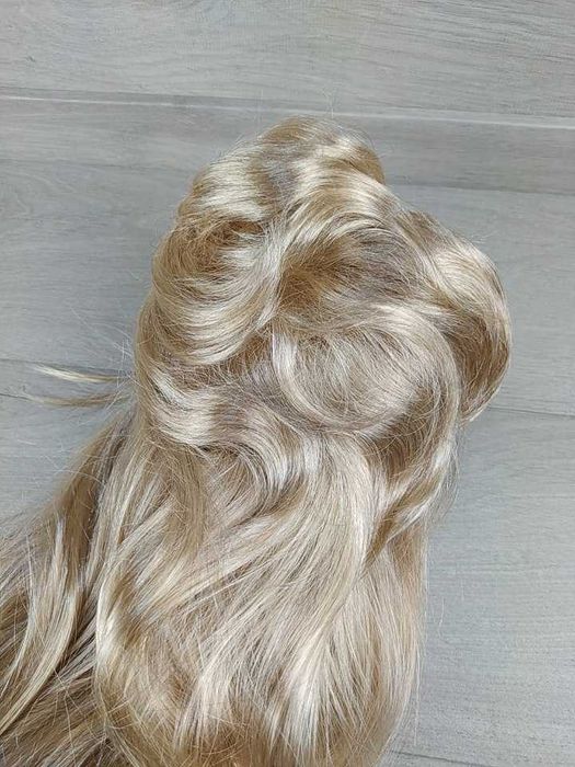 Beweig peruka męska blond mullet lata 80 impreza cosplay z czepkiem