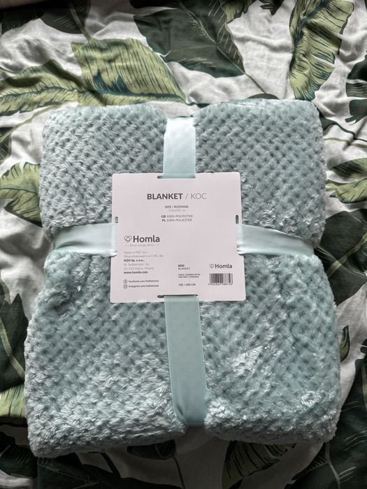Koc Homla poliester 150 x 200 cm kolor miętowy