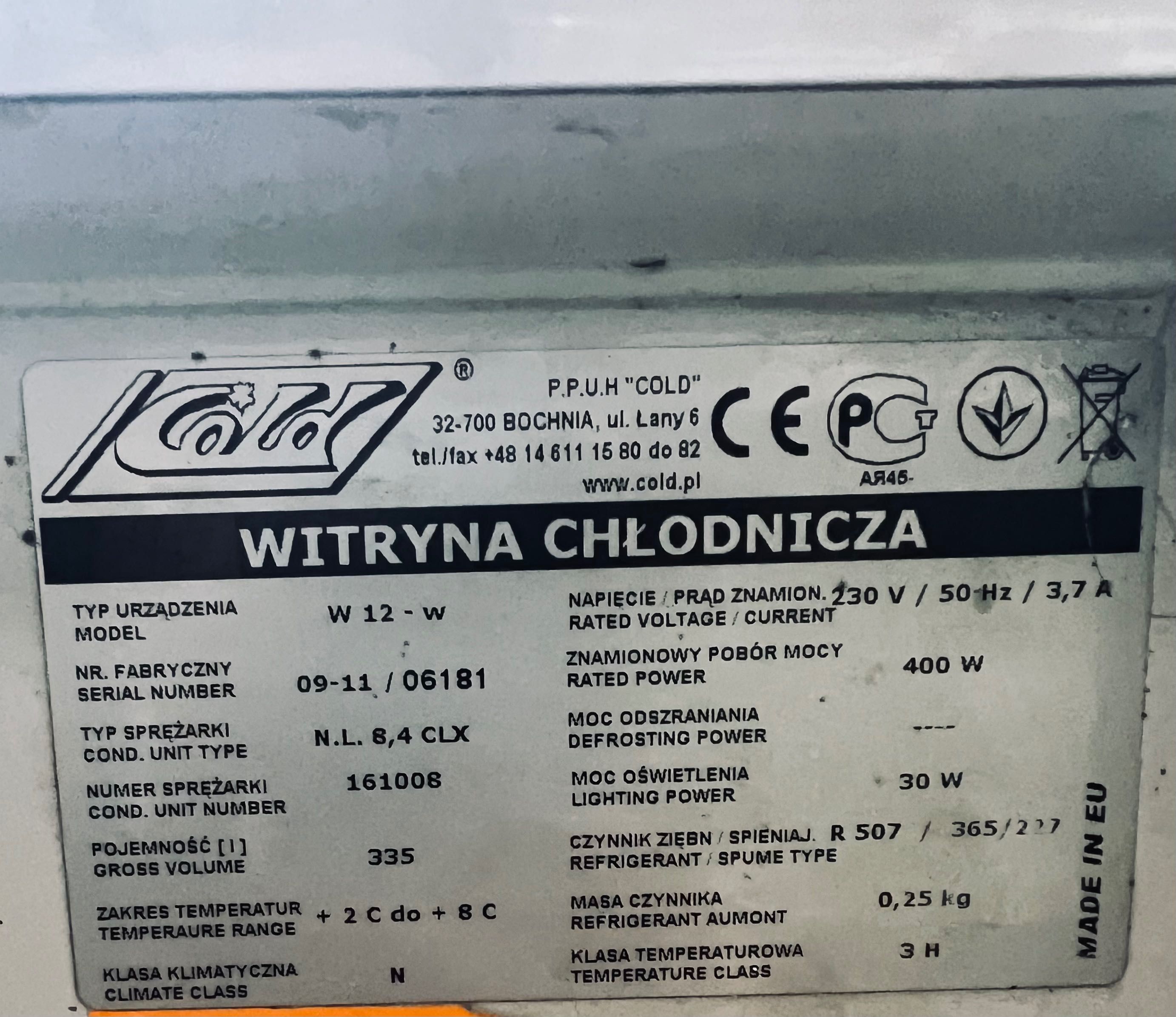 Witryna chłodnicza Cold