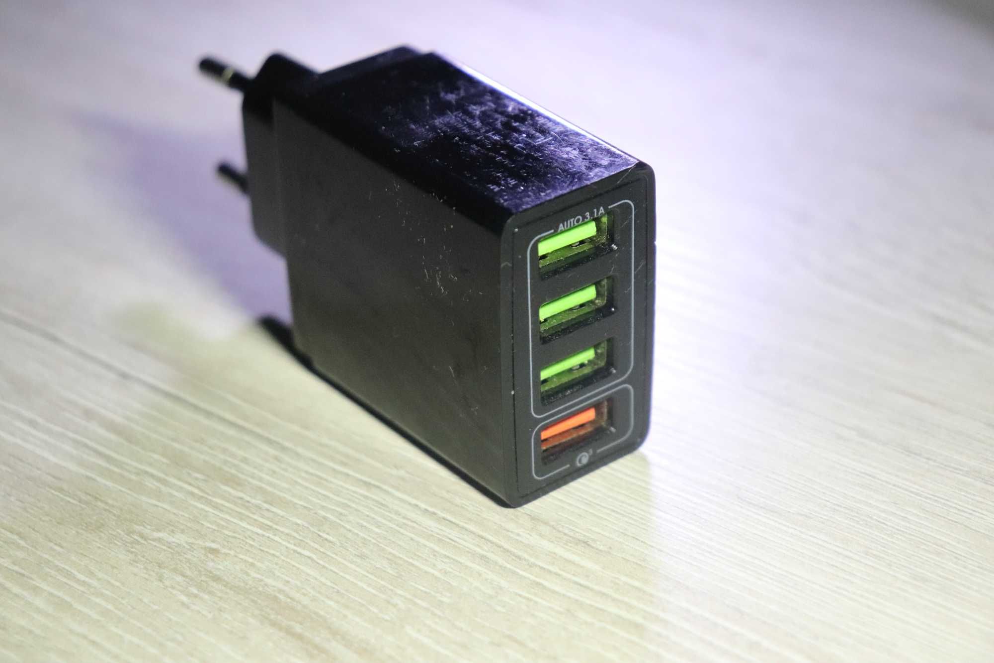 Мережевий зарядний пристрій XoKo QC-405 4 USB 6.2A Black