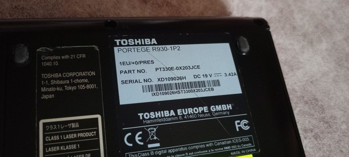 Toshiba portege r930 i5 3,2 ghz 8gbram 256 SSD bateria zasilacz modem