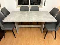 Mesa de Jantar / Sala Extensível Cinzenta - 160cm a 200cm