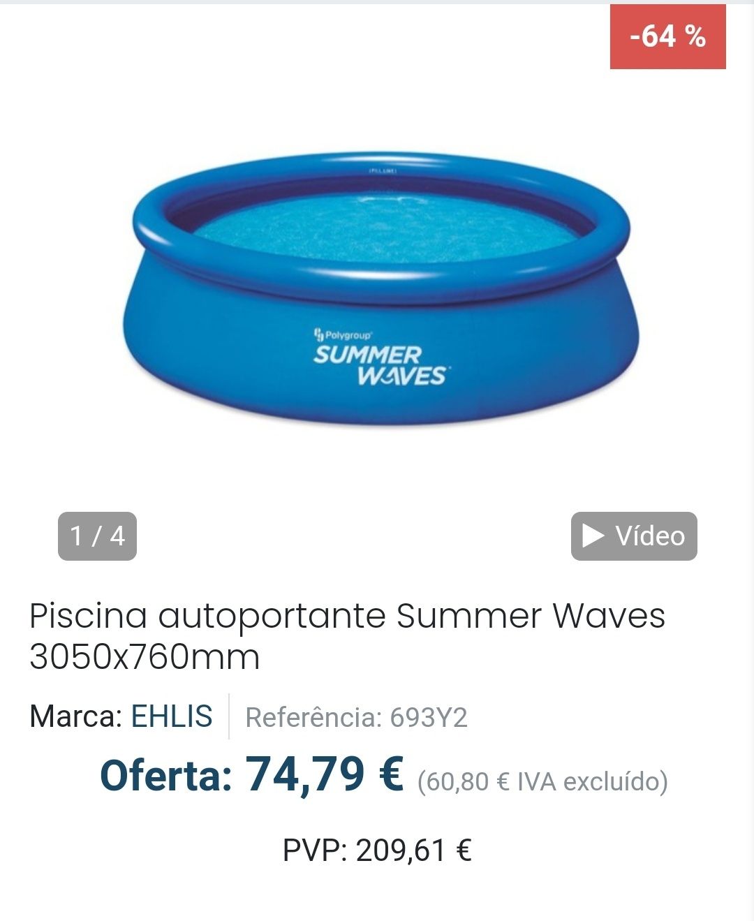 Piscina insuflável + bomba + filtro NOVA! 3 m