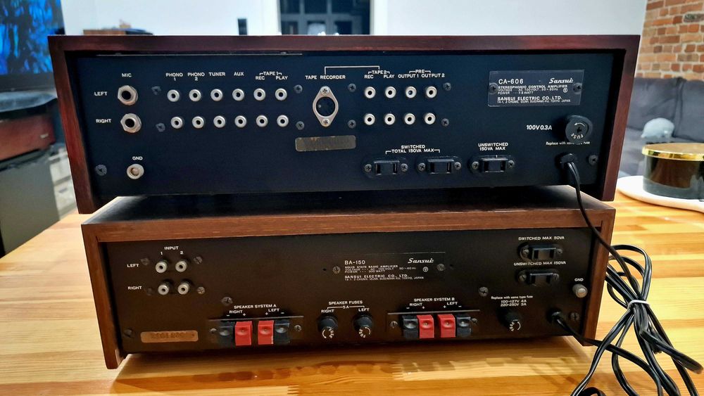 Wzmacniacz koncówka Sansui BA-150 preamp Sansui CAC-606