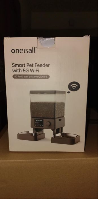 Automatyczny inteligentny podwójny dozownik karmy dla kota 5L Wi-Fi
