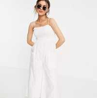 OKAZJA bawełniane białe spodnie top kompleg kombinezon lato 36 s 34 xs