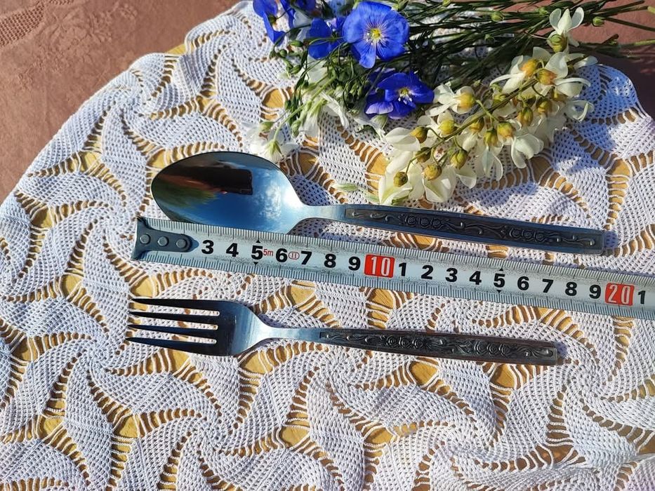 Zestaw sztućców posrebrzane łyżki+ widelce z czasów ZSRR,Baku 1970-80