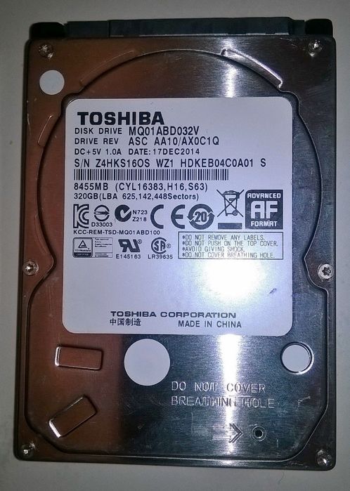 Disco sata de 320 GB para portátil