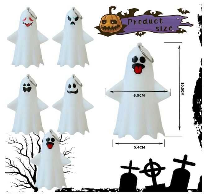 Dekoracyjne lampiony/latarnie na Halloween wzór duchów 5 sztuk