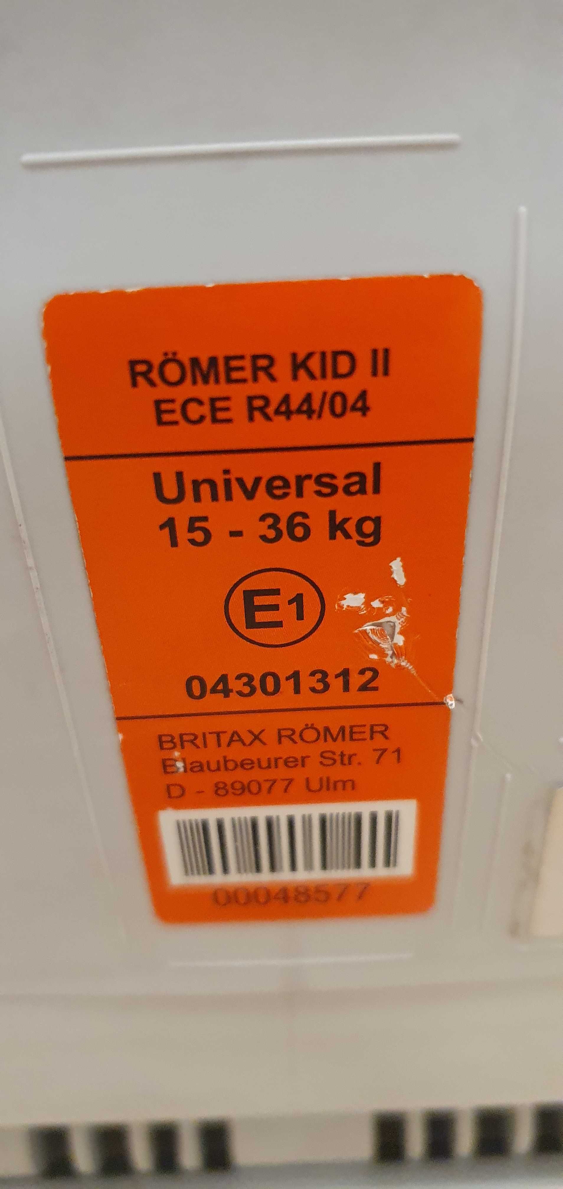 Fotelik Römer kid II, 15 - 36 kg stan bardzo dobry