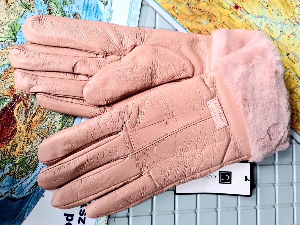 Code grube zimowe damskie rękawiczki nowe modne
