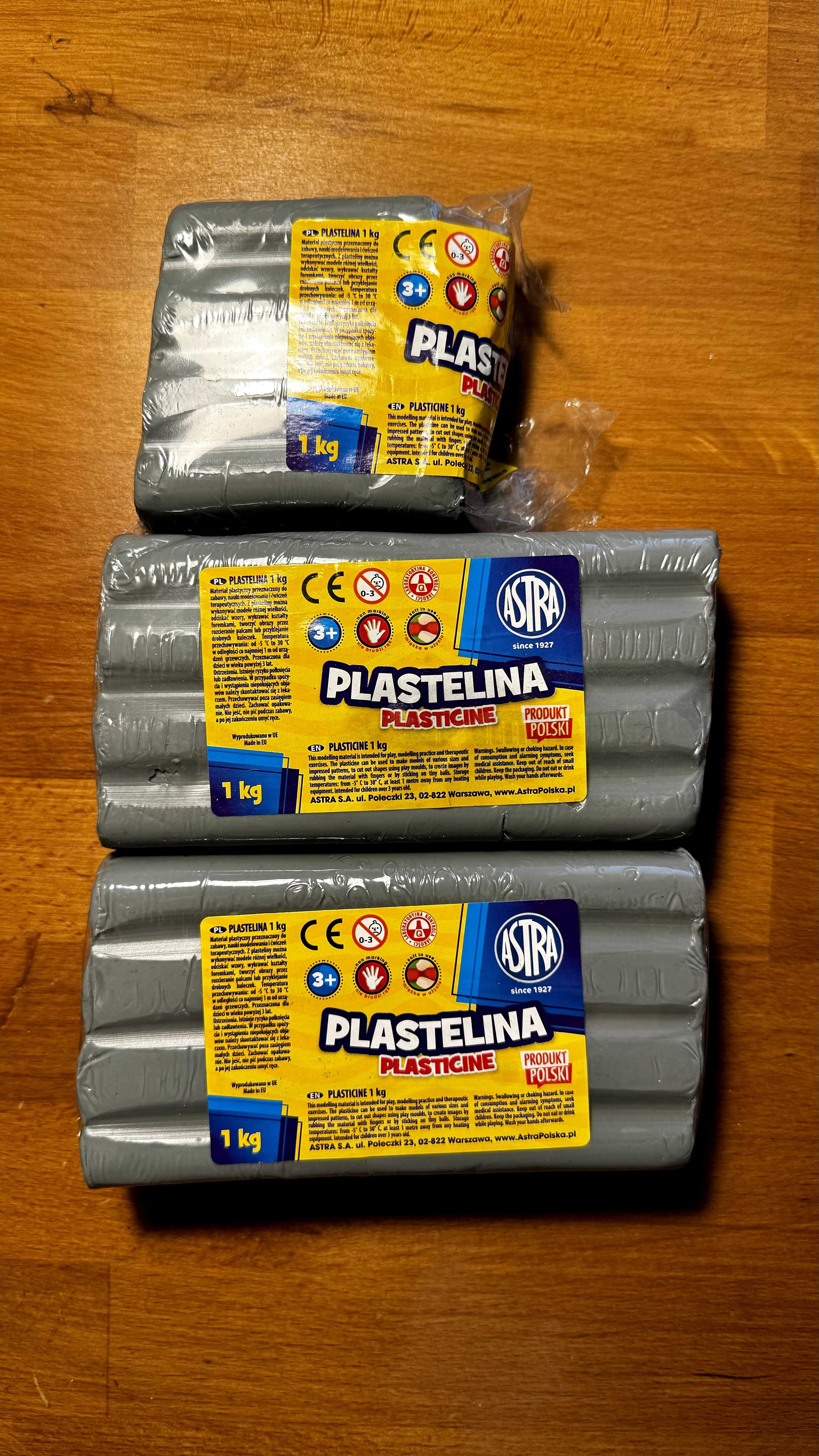 Plastelina Astra 1kg popielata