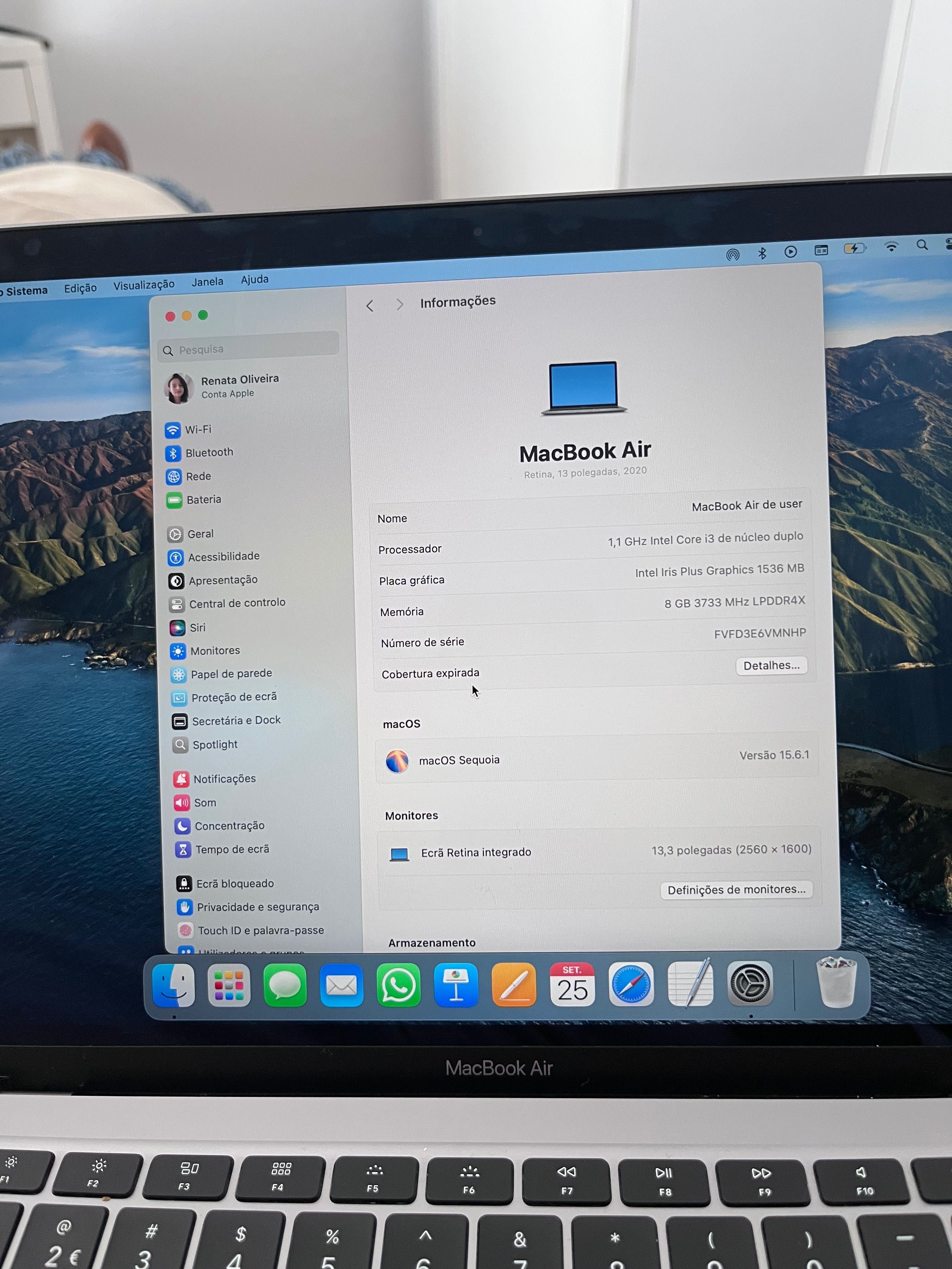 Macbook Air 13 polegadas com ecrã de retina 2020