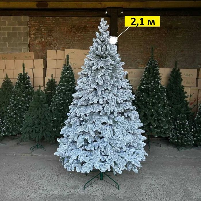 Штучна ялинка зелена засніжена. Елка искусственная литая заснеженная