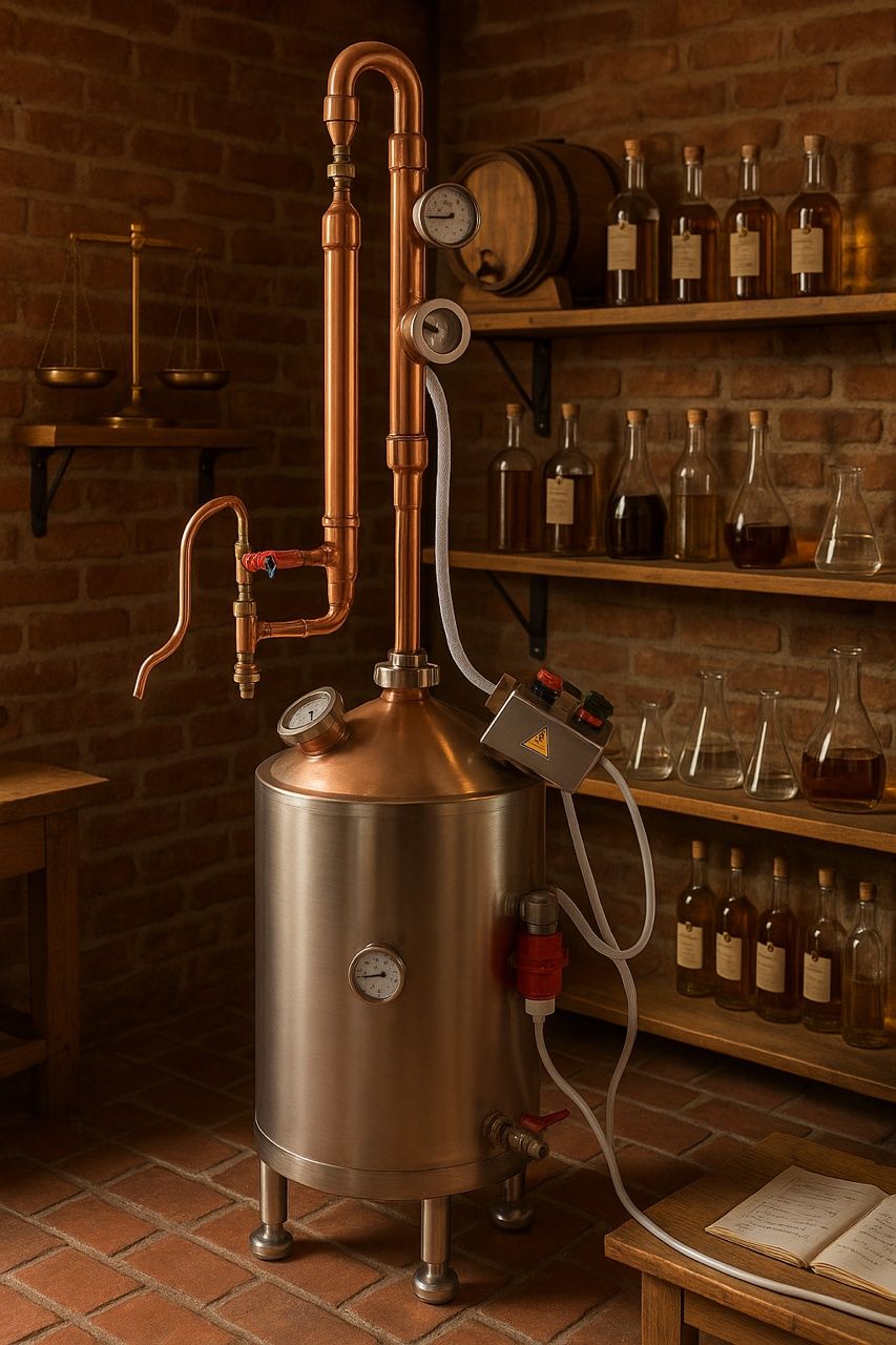 Destylator bimbrownica do domowych alkocholi. Miedziany Pot-Still.