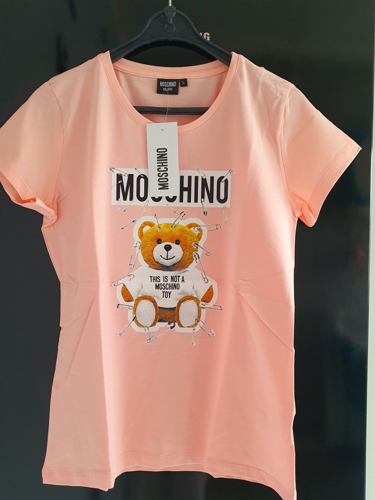 Moshino T-shirt Miś Tedy Kolor Brzoskwinia 38