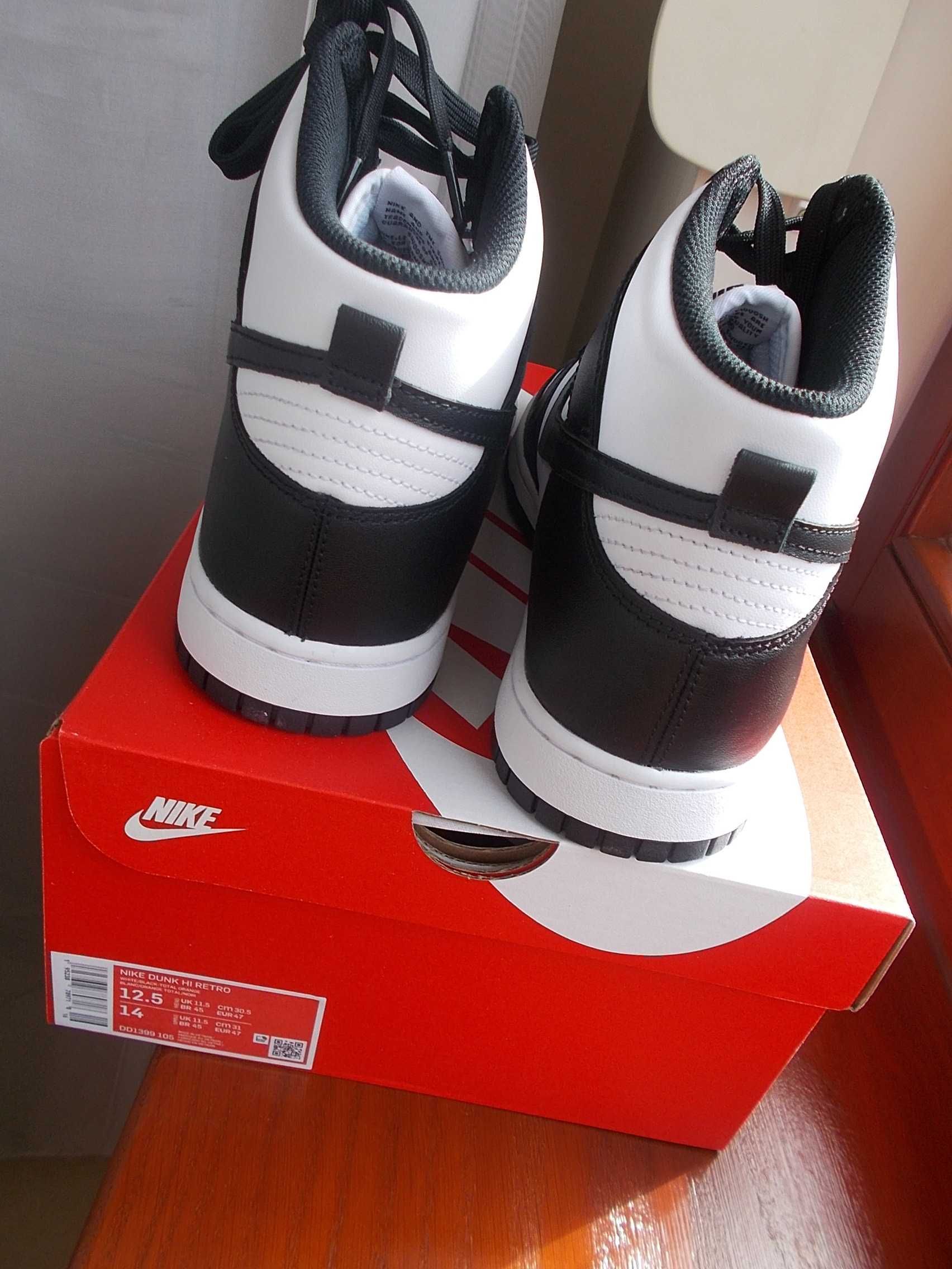 (r. Eur 47 - 30,5 cm) Nike Dunk High Black White Panda DD1399,-105