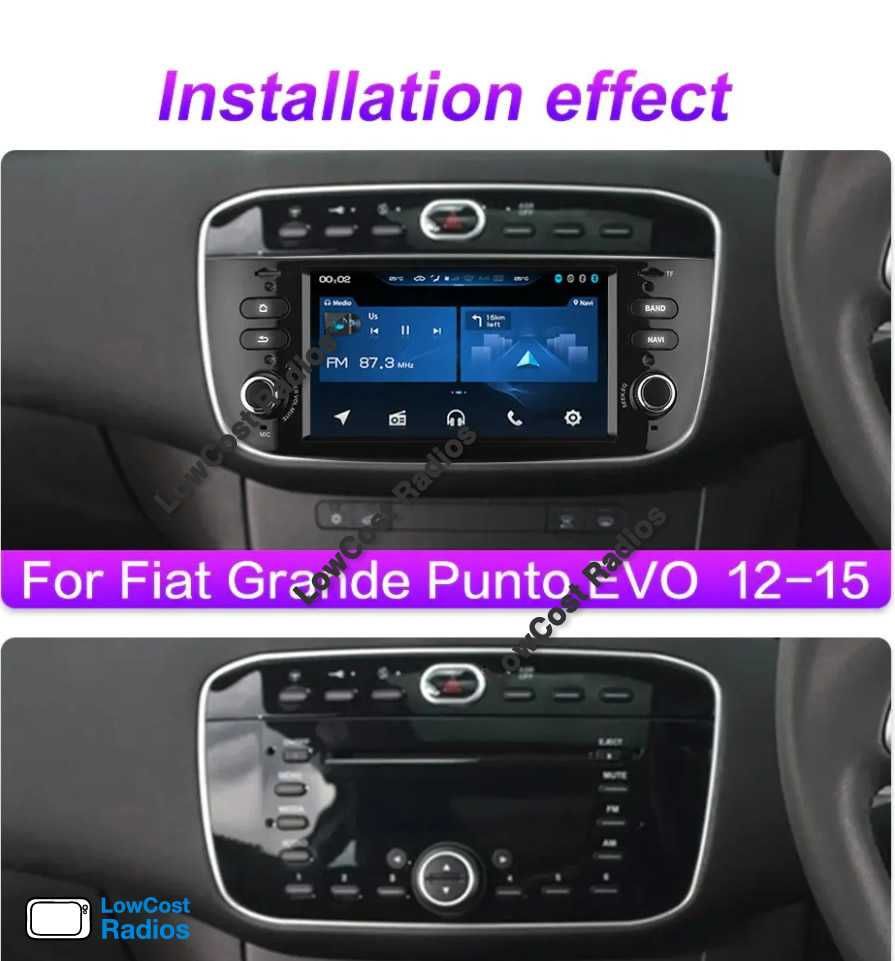 Auto Rádio 9' FIAT PUNTO E LINEA 2005 a 2015 | GPS ANDROID BT USB