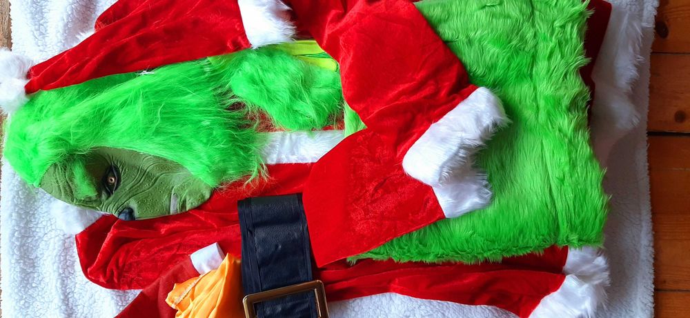 Strój Kostium Grinch Świąt nie bedzie Mikołajki XL 3XL 4XL dorosłych