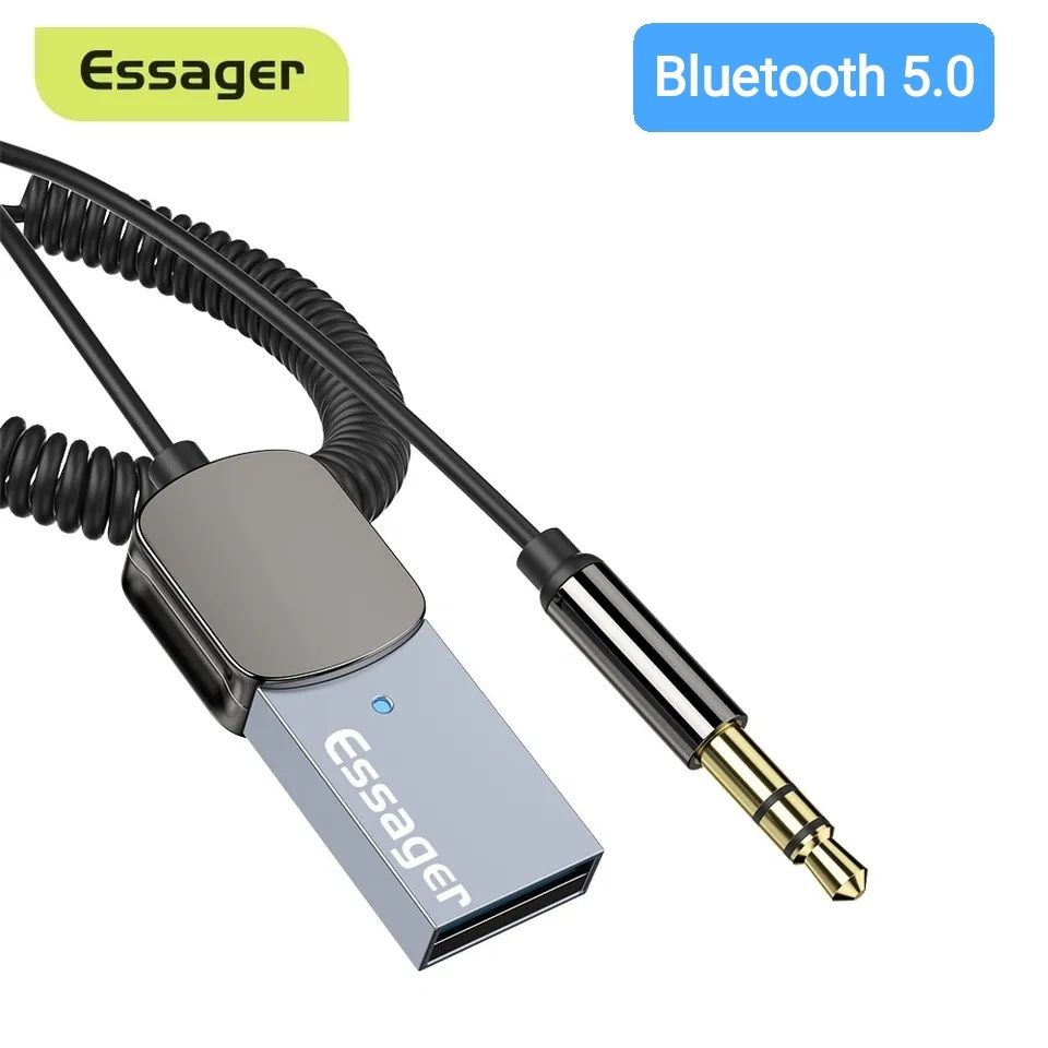 AUX Bluetooth 5.0 адаптер автомобильный ресивер с микрофоном, Essager