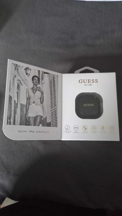 Słuchawki Guess GUTWSJ14ESGK bezprzewodowe dokanałowe Nowe