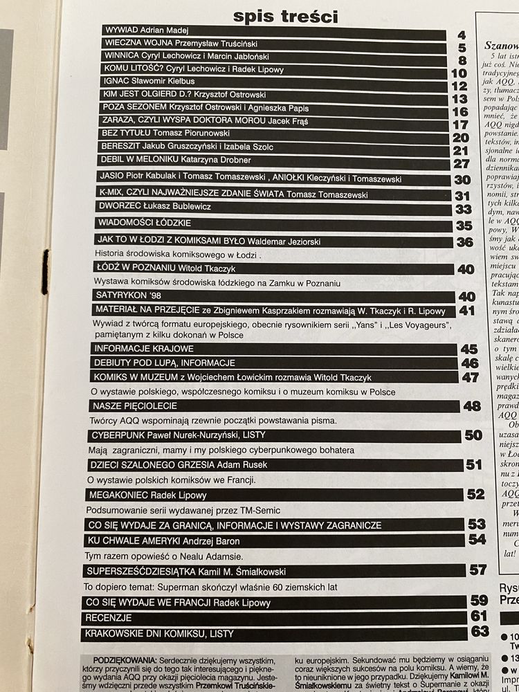Unikat! Magazyn komiksów AQQ 1998 nr 16 ( 2/1998 ) komiks