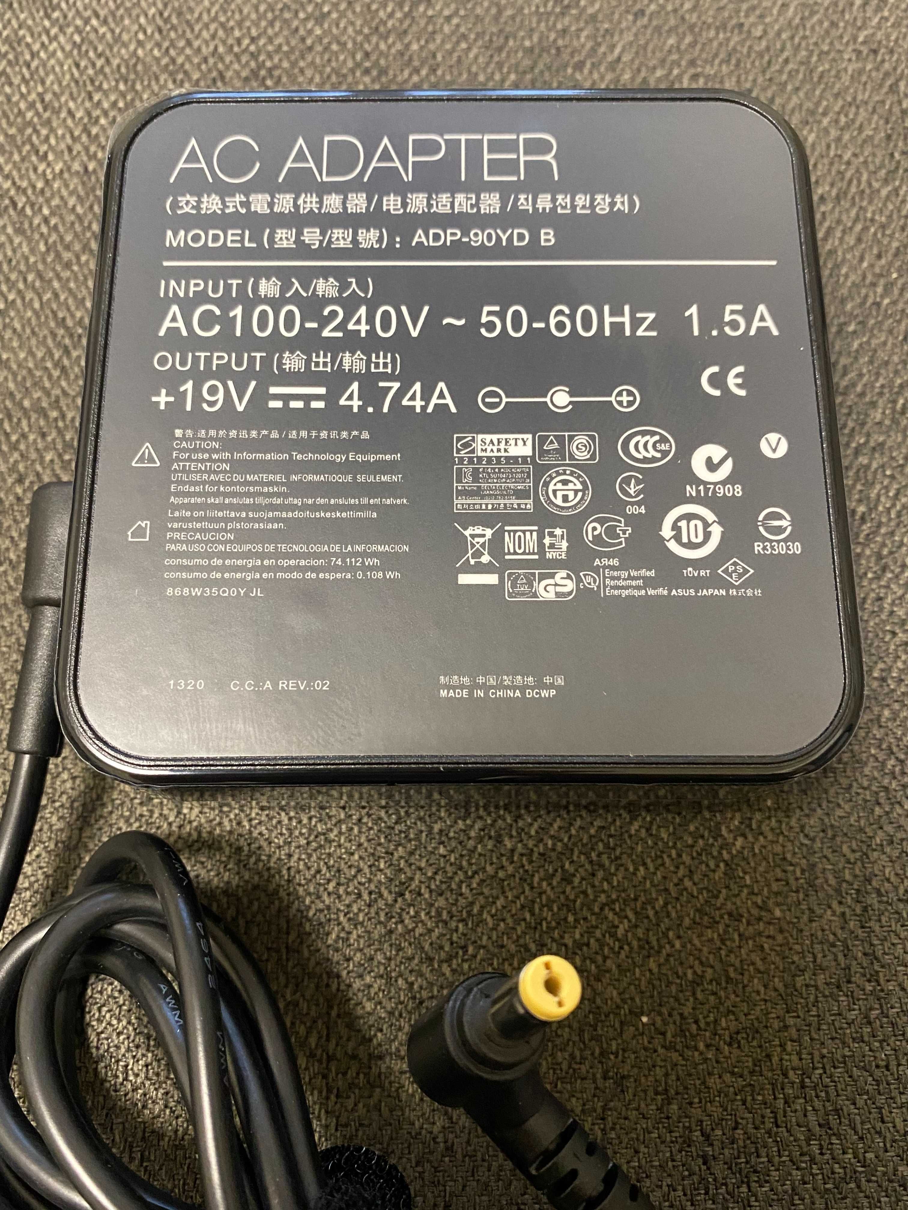 Зарядка для ноутбука Acer 19V 4.74A  5.5 х 1.7 мм