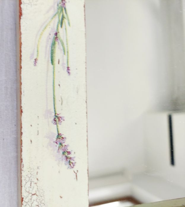 Lustro shabby chic z motywem lawendy