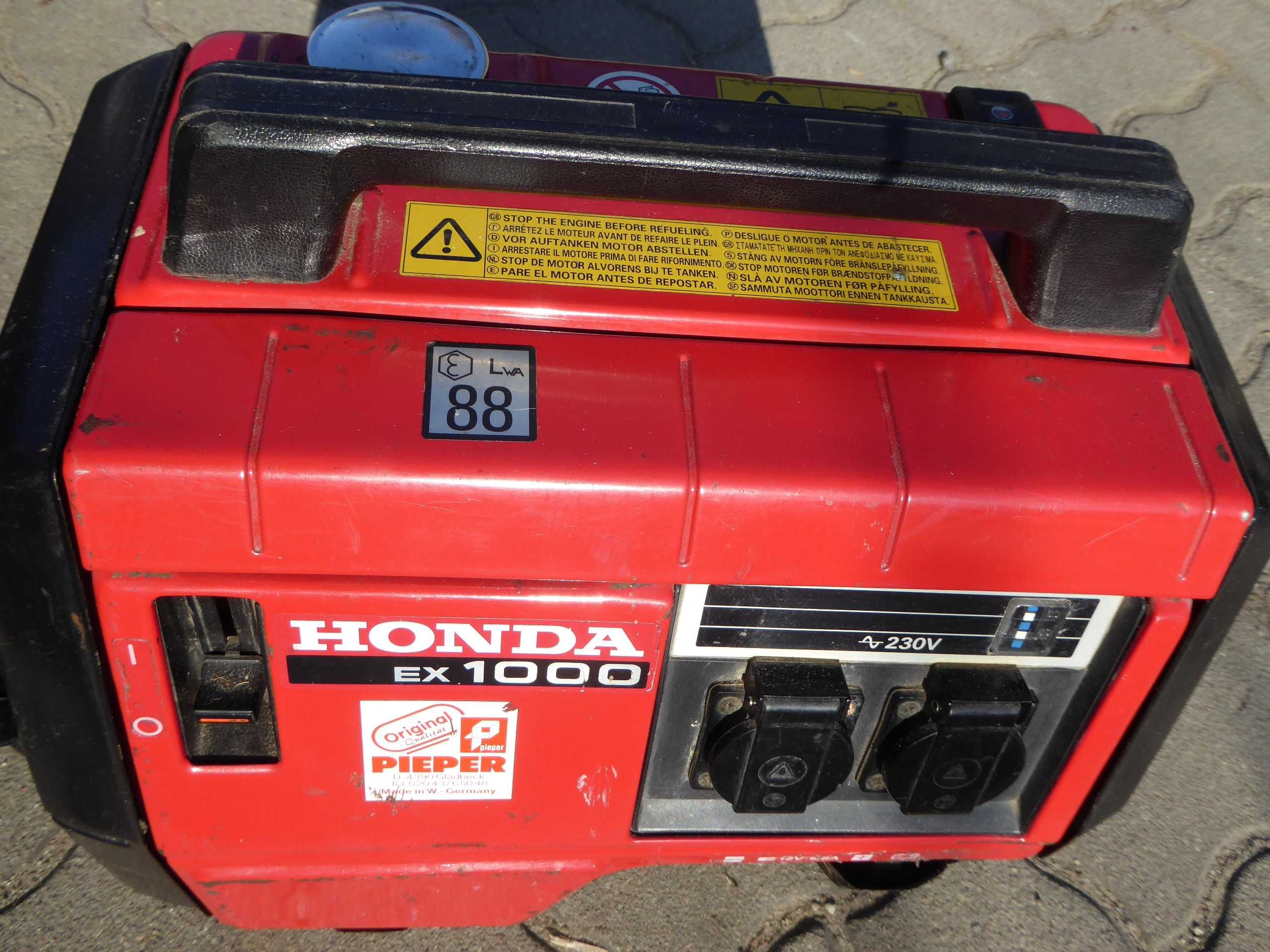 Sprawny, benzynowy, Japoński agregat prądotwórczy 1000W HONDA EX1000