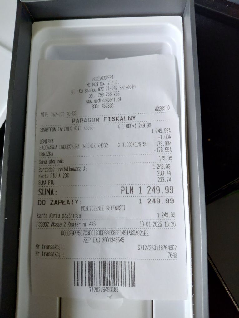 Infinix Note 40 Pro + ładowarka indukcyjna Gwarancja z 18.01.2025