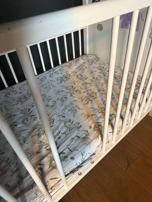 Łóżeczko niemowlęce  2w1 140x70 materac domek ł