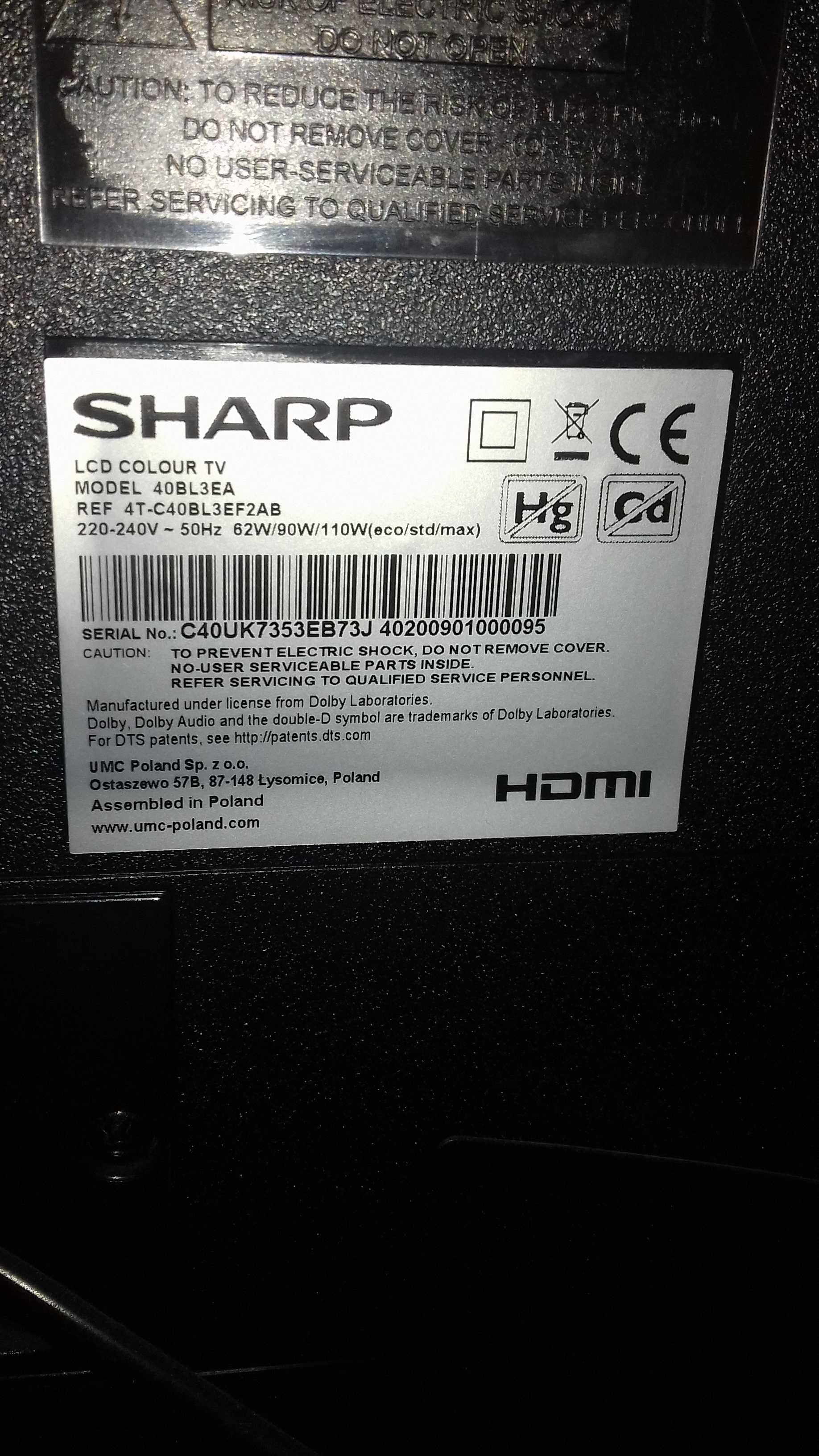 Telewizor Sharp 40'' 4 K Ultra HD Android DVB