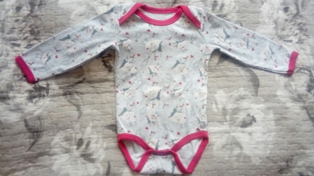 7 body z długim rękawem rozmiar 68 zima renifer Minnie Smyk Pepco