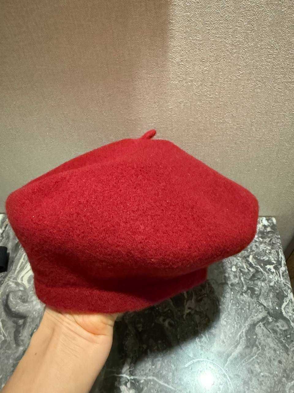 Берет вовняний, Woolmark / стигла вишня