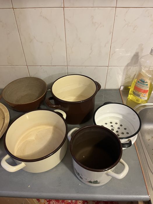 Tułowice, Ceramika, Garnki Emalia, Mise, Lubliana PRL