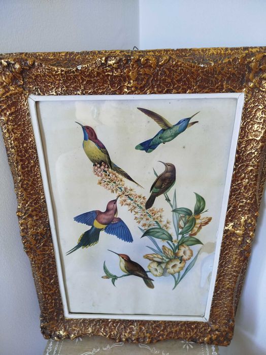 Antigo e Belíssimo Quadro com Gravura