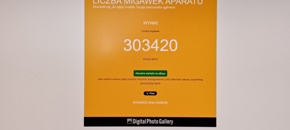 Nikon D610 tanio ale z dużym przebiegiem.