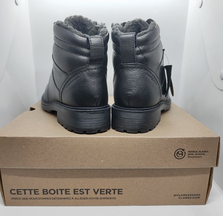 25 26,5см водонепроницаемые кожаные зимние ботинки Clarks ор