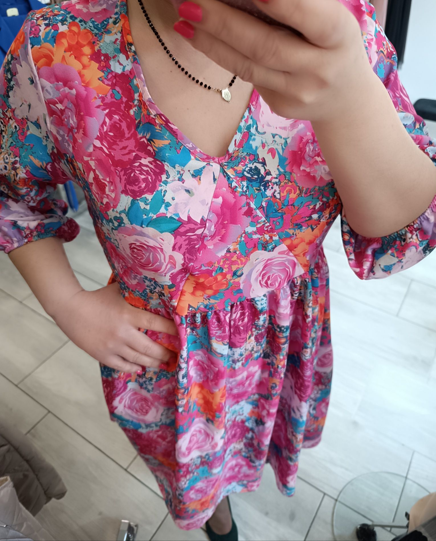 Sukienka kwiaty 44 46 48