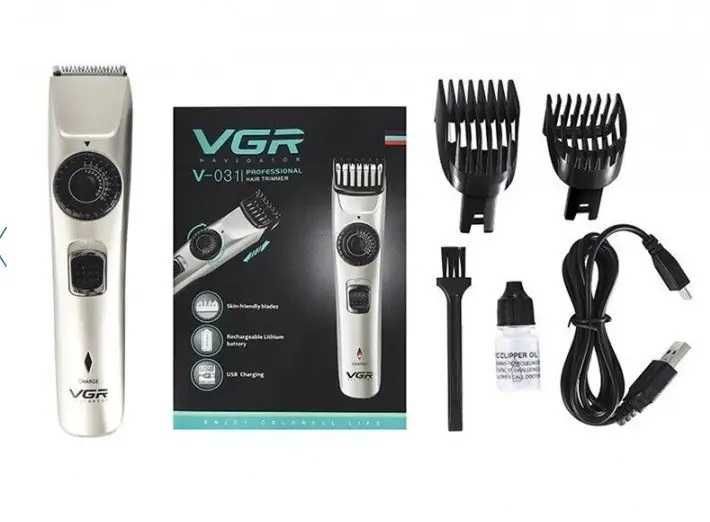 Машинка для стрижки волос VGR V 031  аккумуляторная с двумя насадками