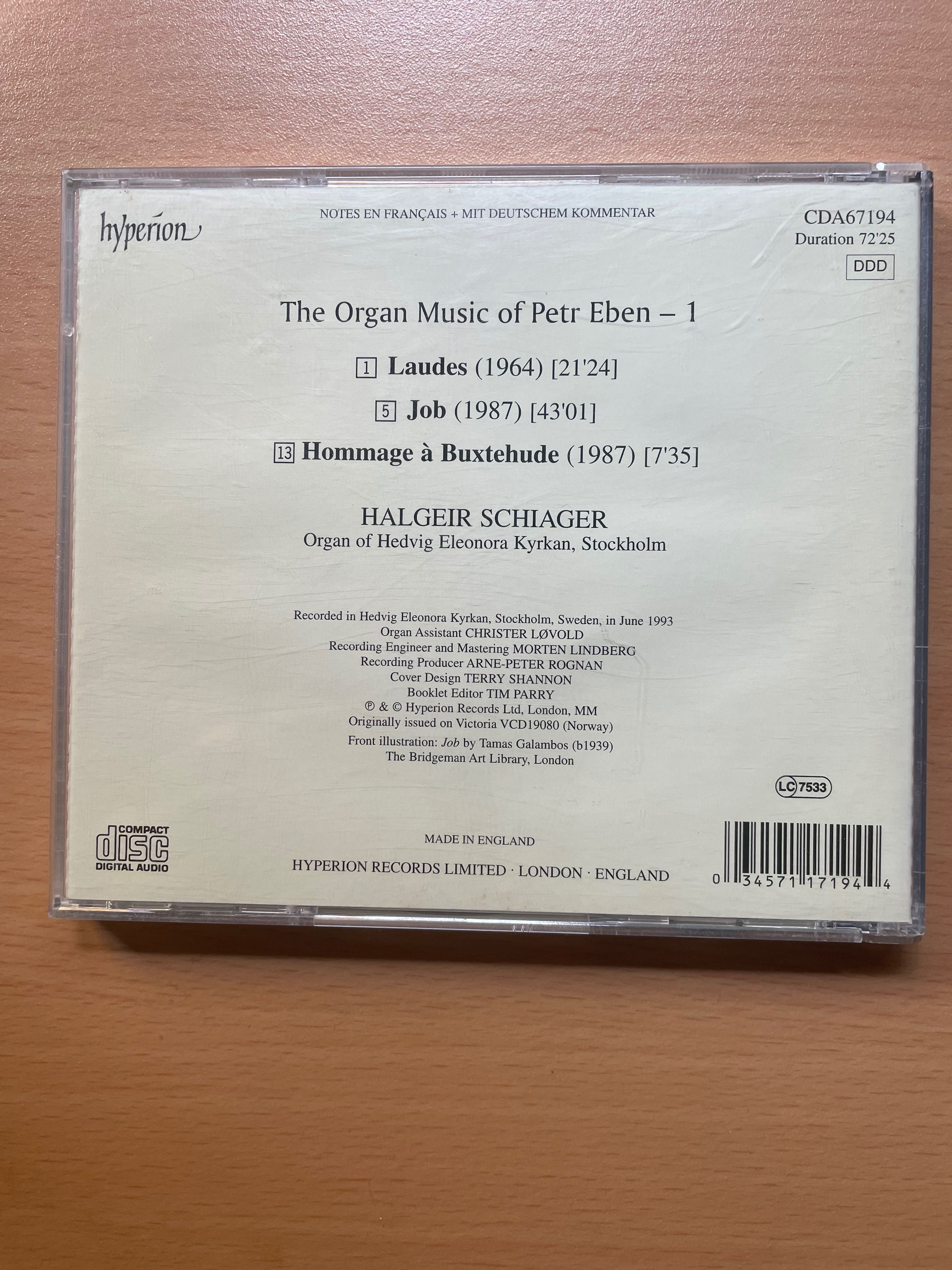 CD Job p/ Órgão - Petr Eben, Schiager