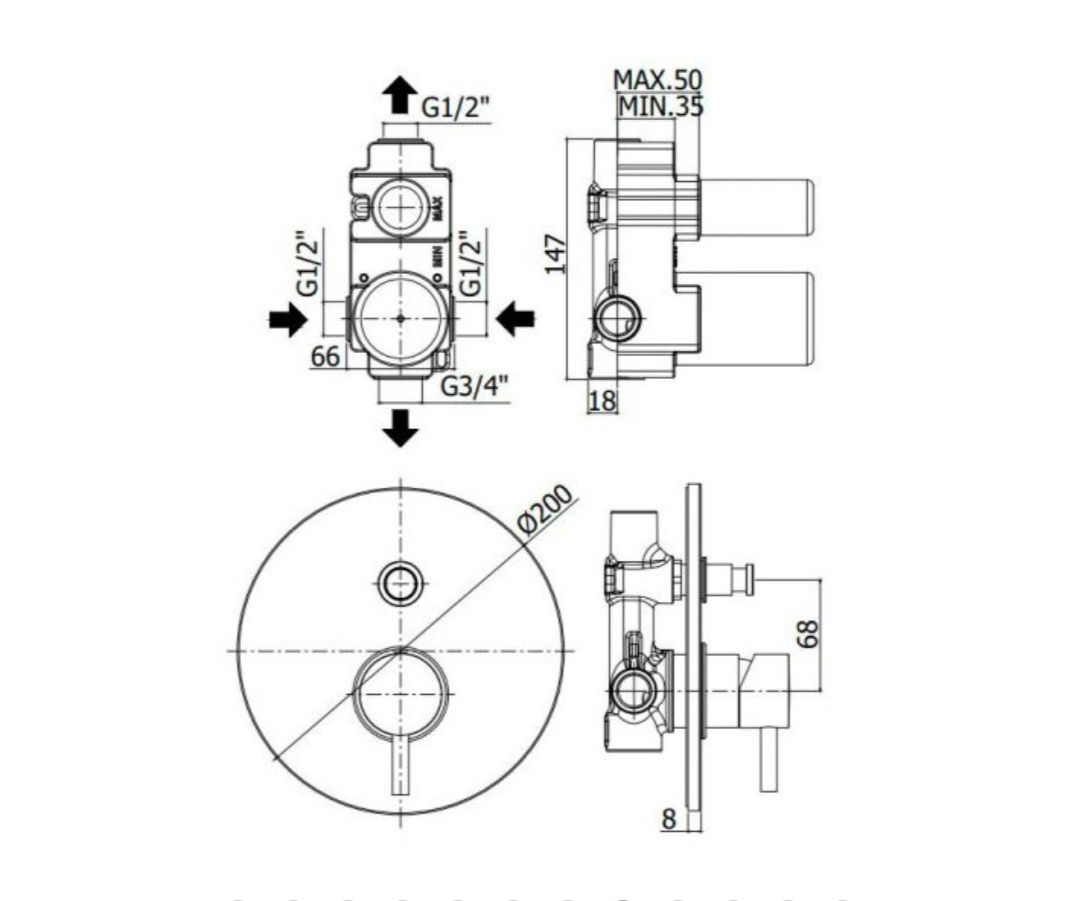 Paffoni Shower KITLIG015CR ZDUP110CR Душова система прихований монтаж