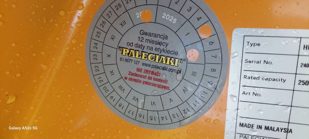 Wózek paletowy, paleciak