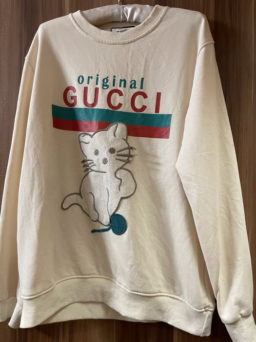 Свитшот гуччи с кошкой світшот gucci з кішкою xxl