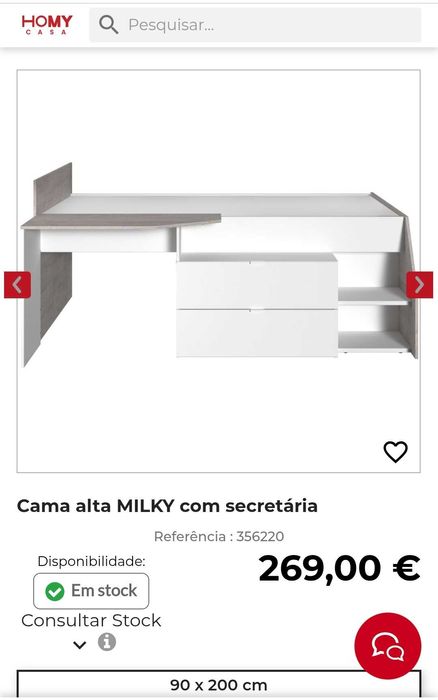 Cama alta  de Solteiro