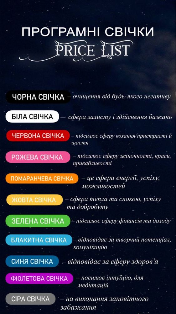 Програмні свічки з вощини, травами та маслами