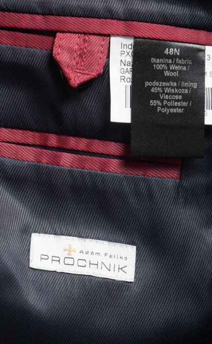 Garnitur Dwurzędowy Próchnik Wełna Rozmiar 48 Kolor Granatowy Głęboki